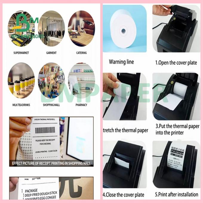 77gsm 80sm Smooth Surface Trắng Thermal Paper Rolls For Logistics Label