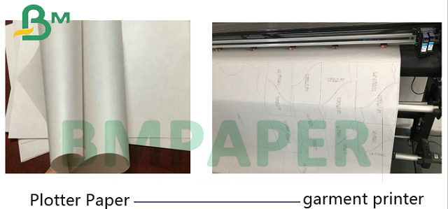 2" Core 72" 86" Roll 45gr 48gr Trắng Plotter Paper For Garments Cutting Patterns