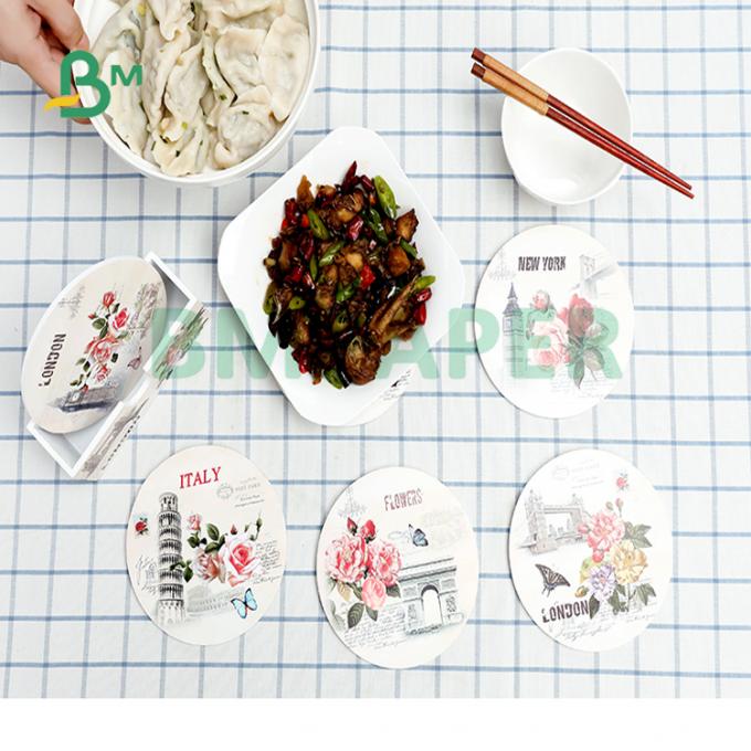 0.7mm Natural Trắng Cup Coaster Board Good Water Absorption  460mm X  610mm