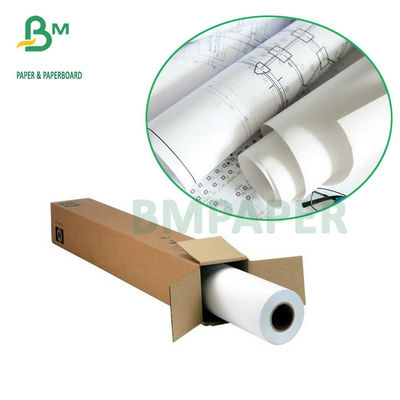 Giấy in phun Plotter 2 mặt trắng 20LB Bond Roll 2'' Core 24'' Chiều rộng