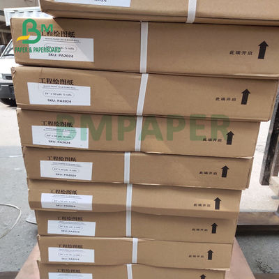 Cuộn giấy vẽ CAD nhiệt độ cao 80gsm để vẽ kỹ thuật 508mm
