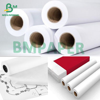 24&quot; X 150' 20lb CAD Giấy vẽ không tráng phủ Màu trắng sáng cho kỹ thuật