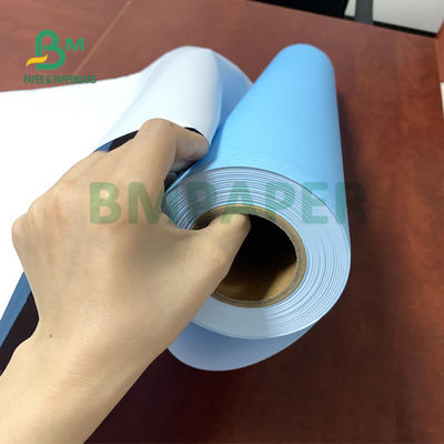 30'' X 150ft 2'' Core Giấy trái phiếu CAD màu xanh một mặt Độ mịn 20lb