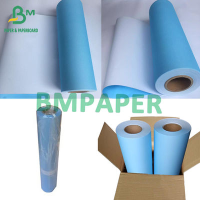 80gm injet giấy giấy bản thiết kế một mặt xanh, một mặt trắng 880mm X 50m 100m 150m Roll Core 2&quot;