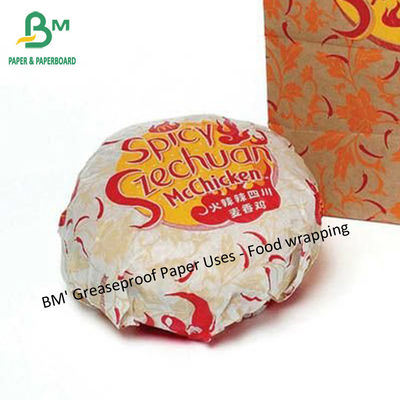 50g giấy chống mỡ chất lượng thực phẩm có thể in giấy bọc bánh burger màu trắng