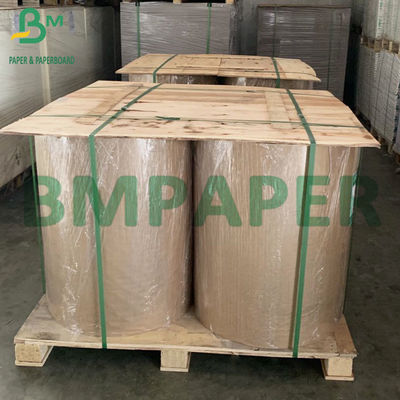 35gm Single Side Glossy MG Golden Brown Ribbed Kraft Paper Roll Để đóng gói
