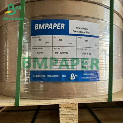 Bảng giấy chống mỡ màu trắng chất lượng cao giấy đóng gói thực phẩm cuộn 325mm 650mm chiều rộng