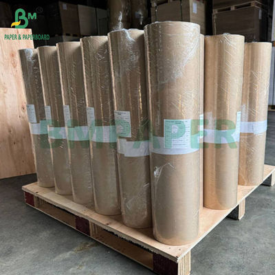 60g 30in Width 1 Side MG Pure Brown Ribbed Kraft Paper Để đóng gói
