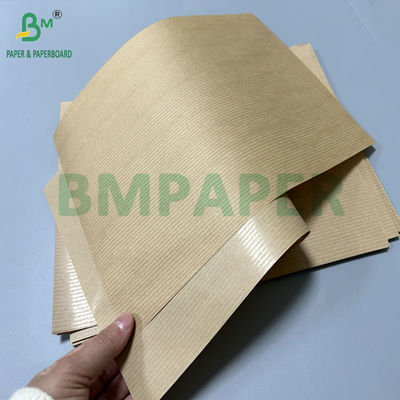60g 30in Width 1 Side MG Pure Brown Ribbed Kraft Paper Để đóng gói