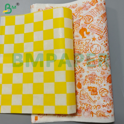 30Gsm Vàng chống mỡ giấy cuộn để bọc bánh sandwich