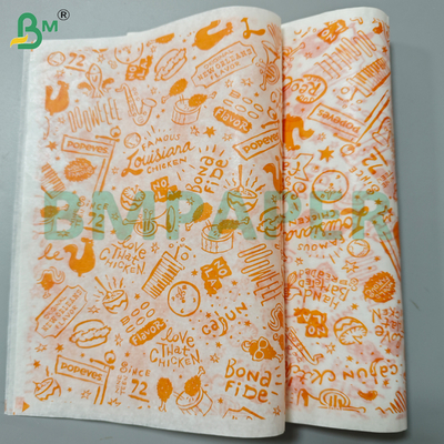 30Gsm Vàng chống mỡ giấy cuộn để bọc bánh sandwich