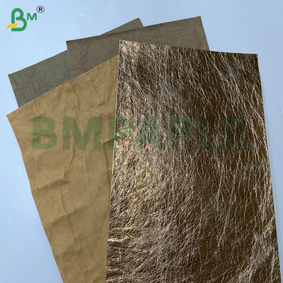 0.55mm 0.8mm 150cm Width Color Gold Brown Crumpled Jacron Paper For Women Bags