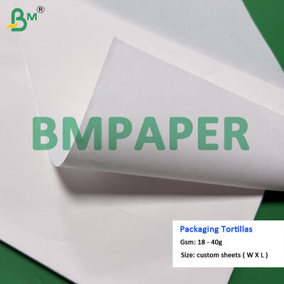 20gm 25gm tấm tách mỏng cho bánh tortilla, giấy bọc bánh tortilla chất lượng thực phẩm giấy da hành tây