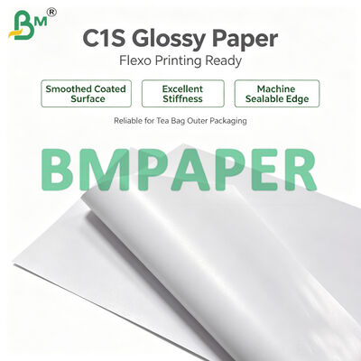 Giấy tráng bóng một mặt C1S 80gsm dùng cho bao bì ngoài túi trà